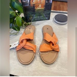 NEW! Lucia Flat Slide Sandals, Coral Pink -